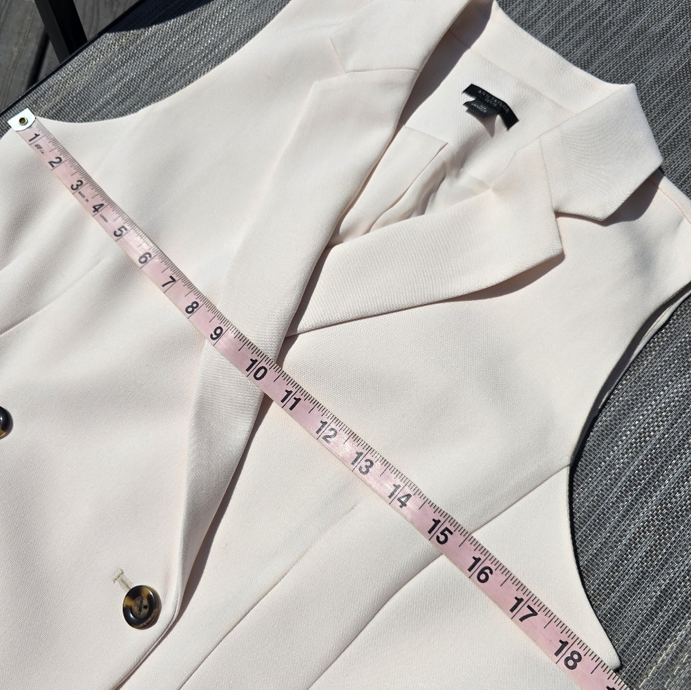 Ann Taylor Cream Double-Breasted Midi Dress - Picture 7 of 9